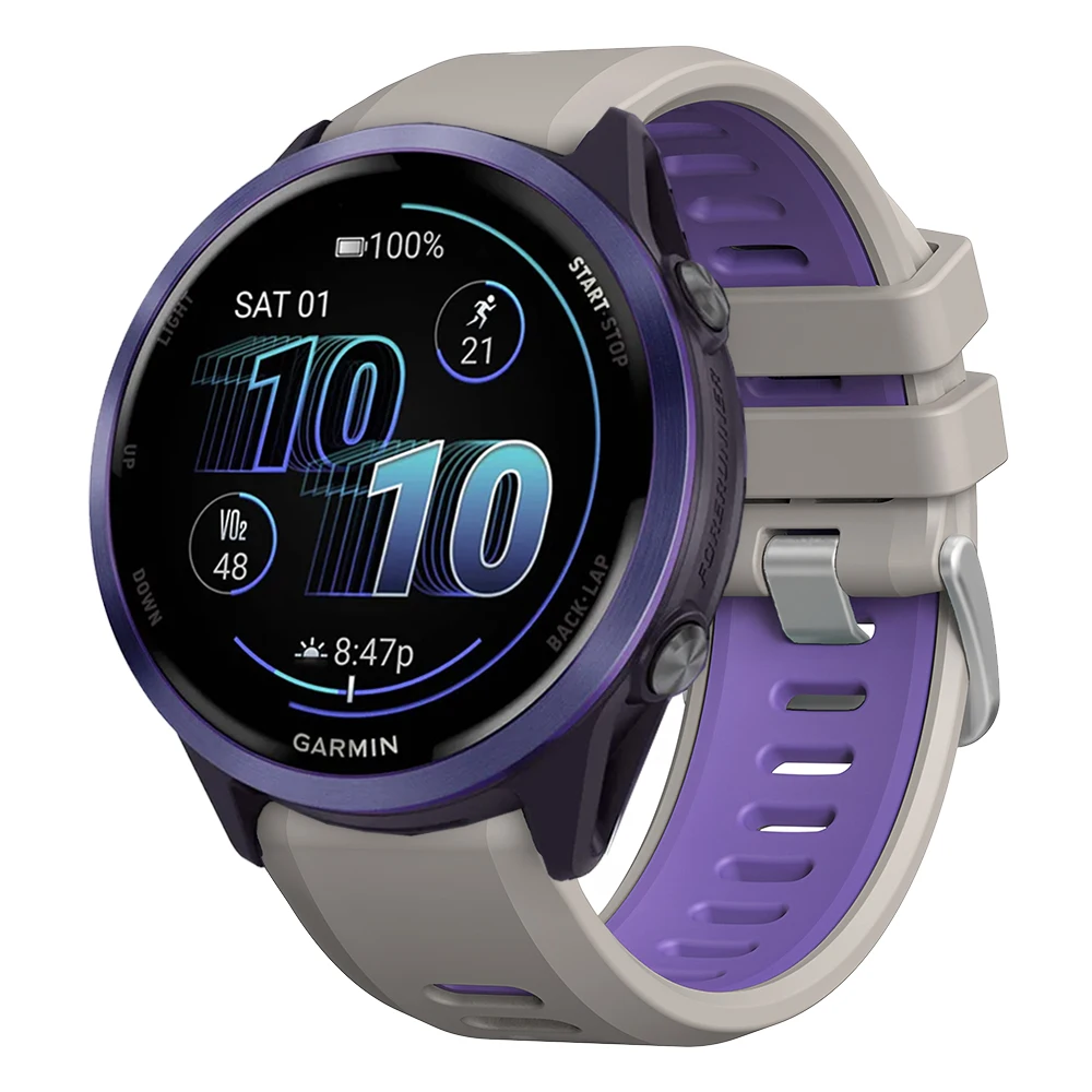 Two-Tone Silicone Quick Release Sport Watch Band Bracelet, 22mm