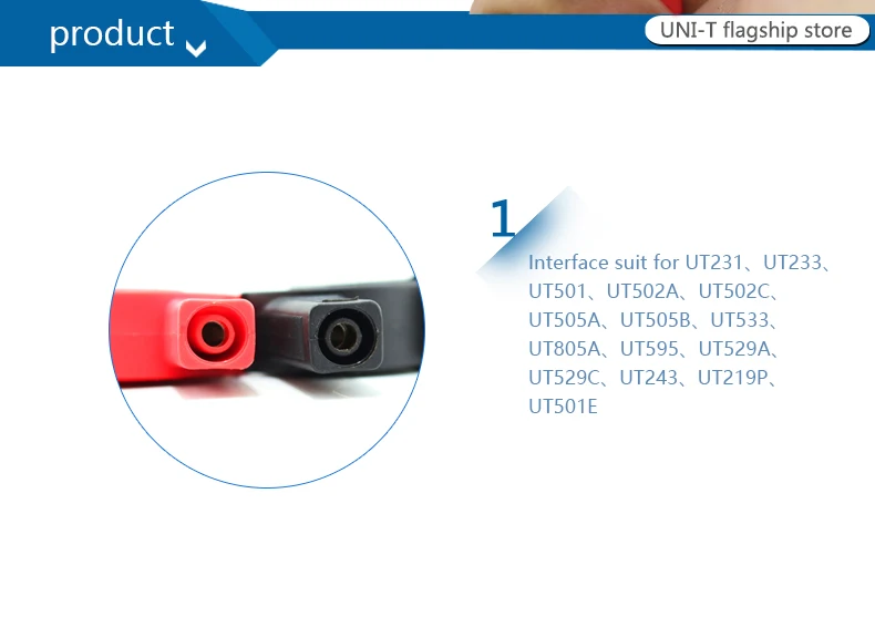 UNI-T UT-C04A Durchsteck-Krokodilklemmen 27mm Bananenstecker Isolierte Krokodilklemmen für Multimeter-Messleitungen – Detail 3