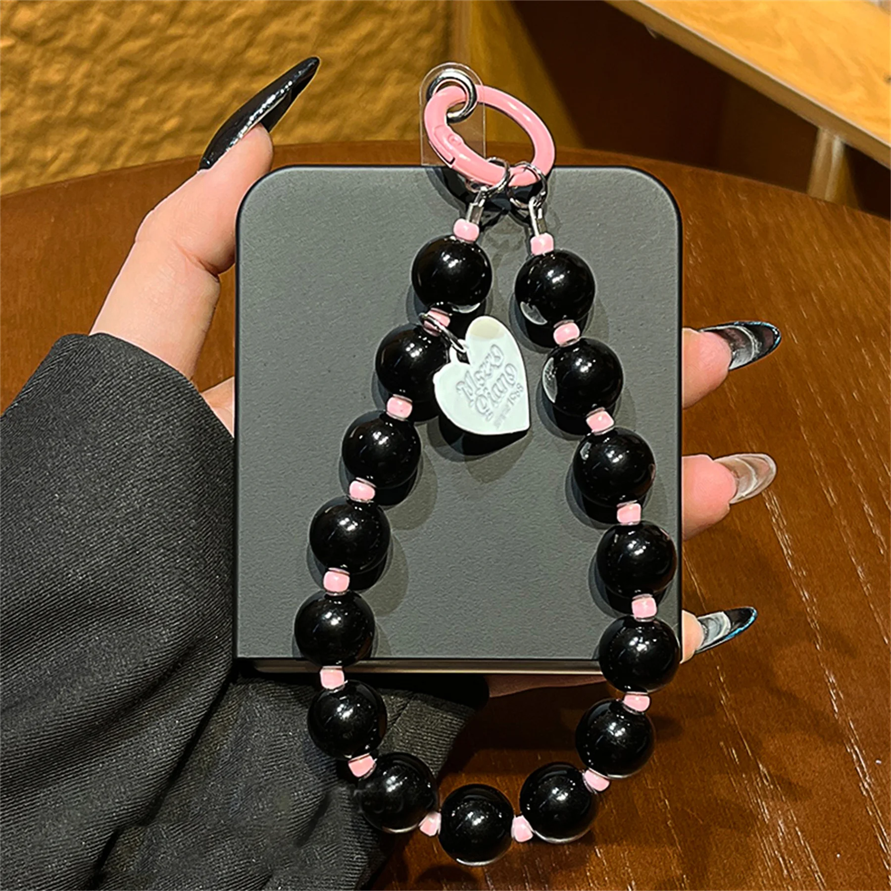 Candy Color Phone Case with Heart Bead Bracelet