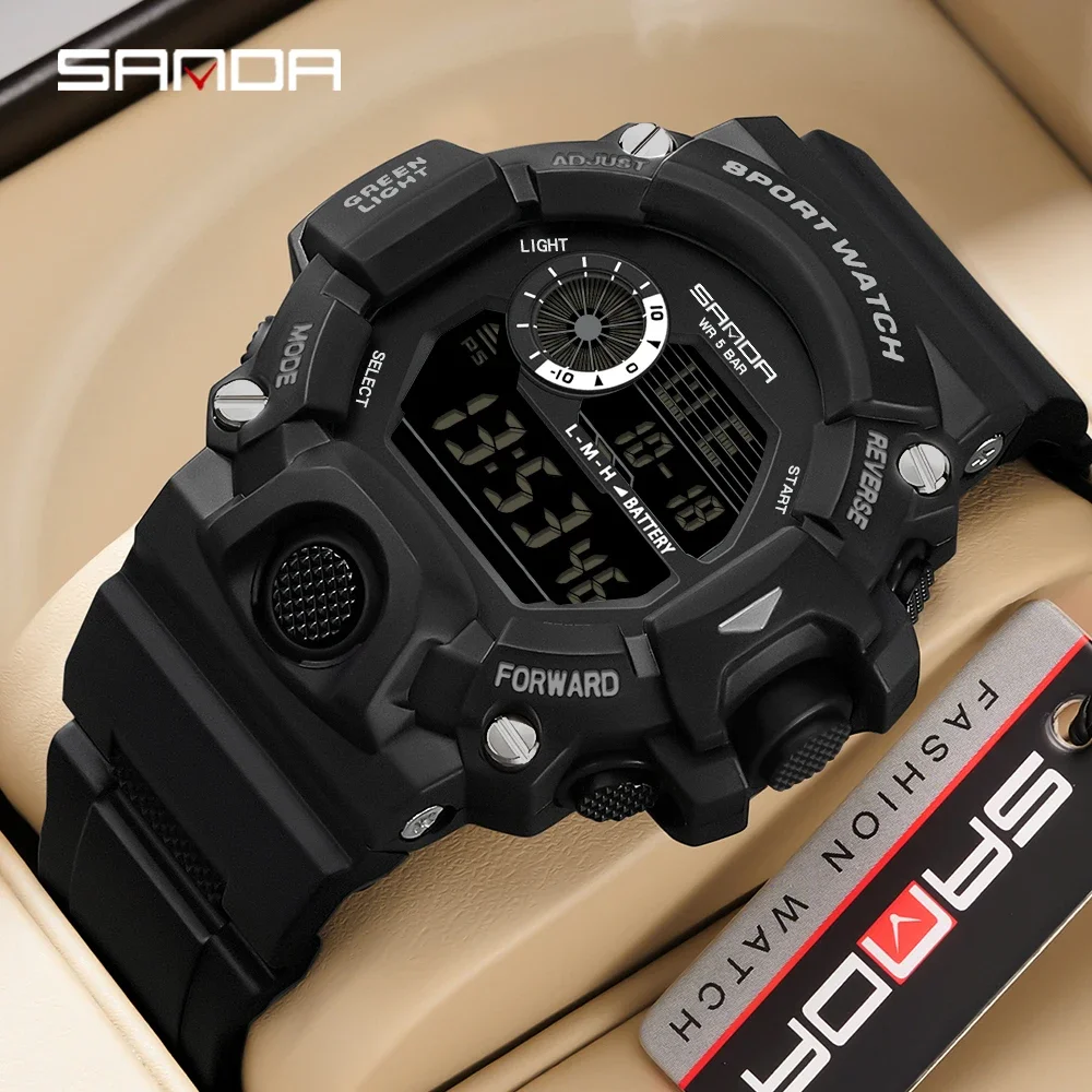 Sanda New Arrival Of 2023 Electronic Digital Movement Luminous Led Display Dial Outdoor Sports Waterproof Men Wrist Watch 326 kids little girls sneakers children s tennis toddlers sports or running shoes lovly fashion new arrival 3 9y