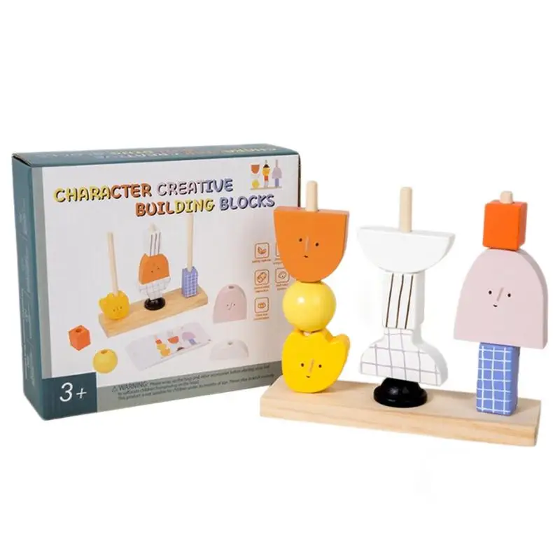 Stacking Toys For Toddler 1-3 Character Shaped Toddler Building Toys Color Sorting Sensory Novel Building Blocks Game