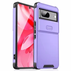 Slide Camera Protector Shockproof Phone Case with Lens Protective Armor Cover - Google Pixel 8 Pro (Purple)