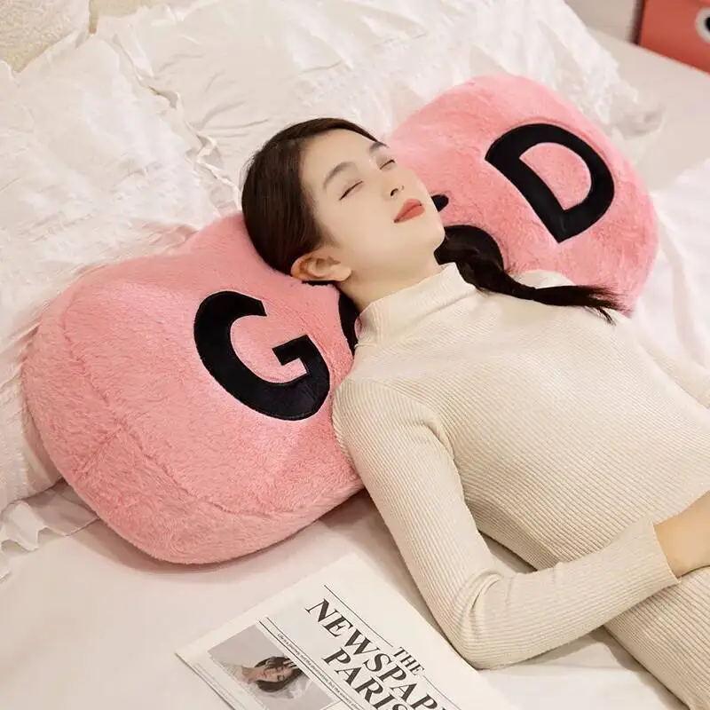 60/82cm 긴 베개 박제 좋은 모습 편지 다채로운 플러시 볼스터 등받이 쿠션 소파 의자 장식 선물