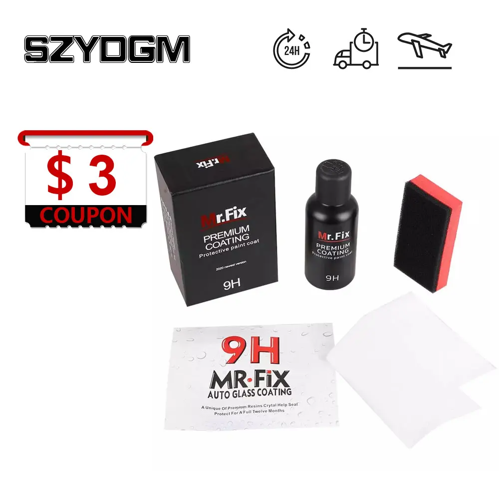 New 30ml Upgraded Ceramic Coat 9H Car Polish Liquid Crystal Set High Density Car Super Hydrophobic Glass Coating Tools