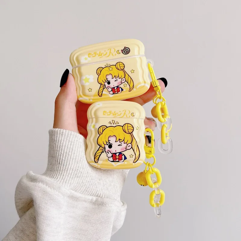 Wholesale Hot Sale 3D Cartoon Sailor Moon Luna Cat Earphone Case with  Finger Ring for Airpods Pro Cute Anime Style Cover for Airpods 1/2 From  m.