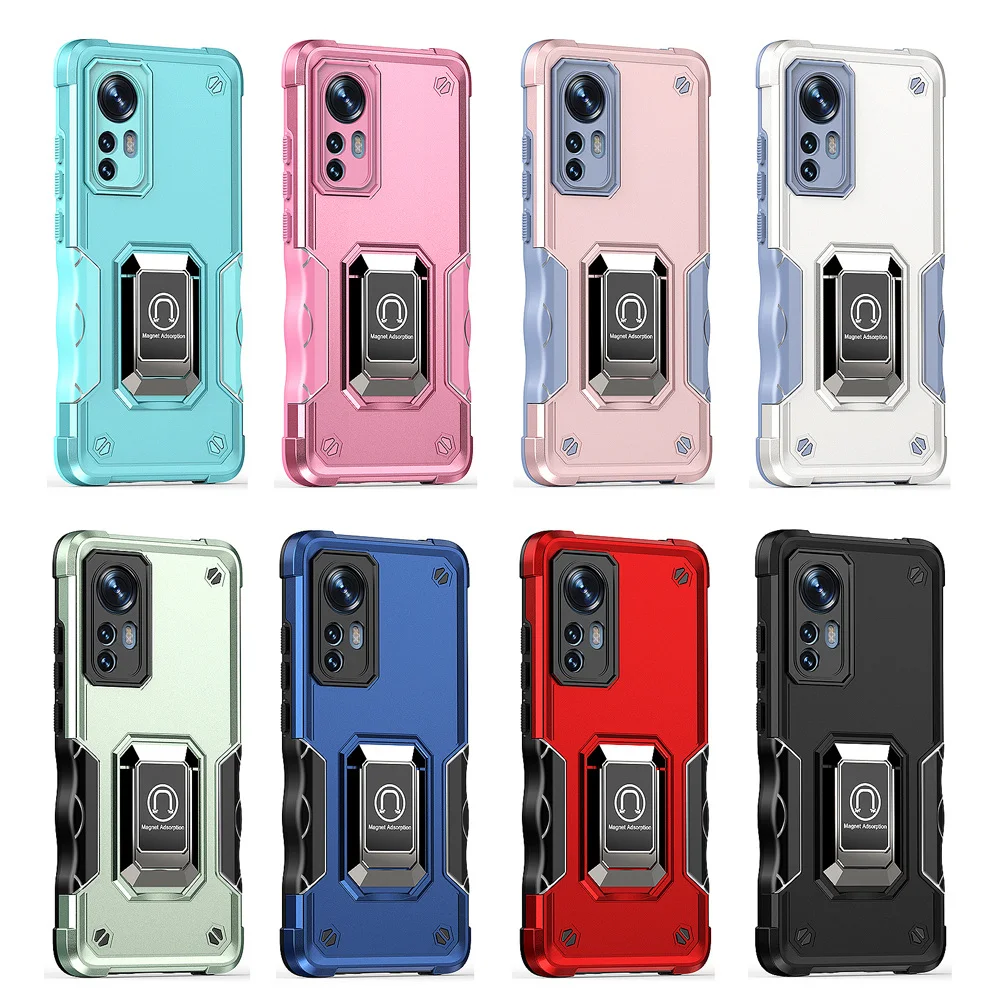KEYSION Shockproof Armor Hülle für Xiaomi 12 12X 12 Pro, Silikon+PC-Ring, Standfunktion, Handyhülle für Xiaomi Mi 12S Pro_voghion.com