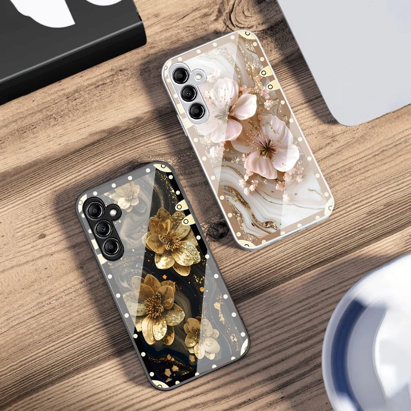 Elegant Pink Floral Glass Phone Case