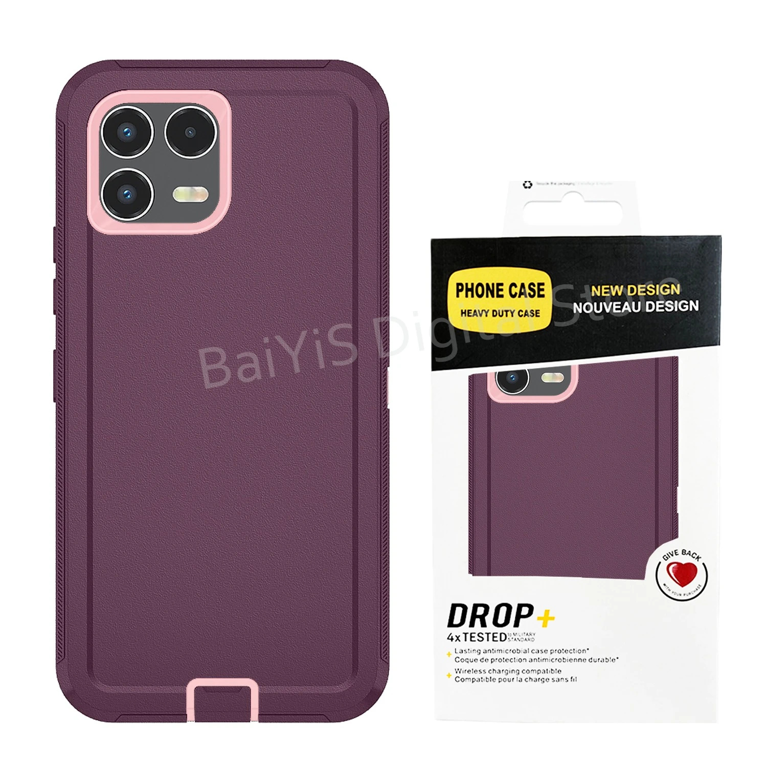 Durable Heavy Duty Hybrid Defender Phone Case - 3-Layer Armor Shockproof Protective Cover