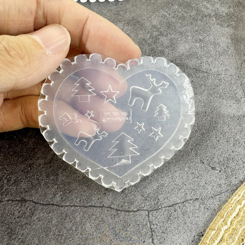 투명 매니큐어 실리콘 크리스마스 트리 리본 나비 사과꽃 몰드 네일 아티스트 몰드 쥬얼리 DIY 핸드메이드 아트 도구