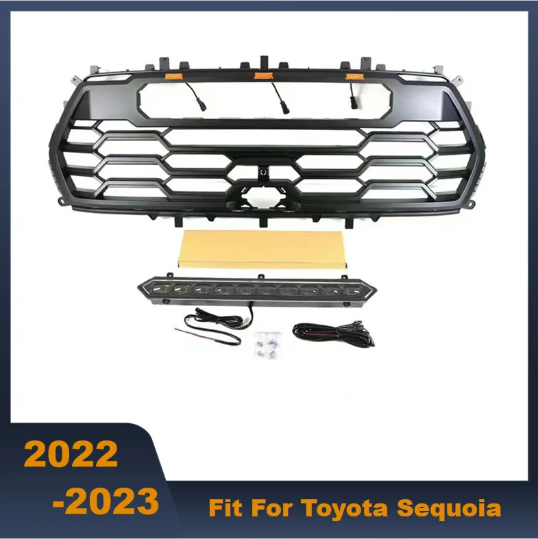 

Good Quality ABS Front Middle Grill Racing Grills With LED Lights Fit For Toyota Sequoia 2022-2023