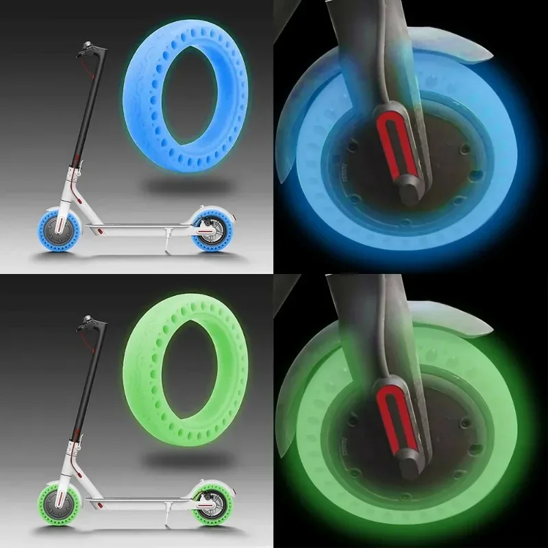 

8,5 дюймовая однотонная светящаяся шина для электроскутера Xiaomi M365 Shock Honeycomb, однотонные флуоресцентные шины, аксессуары для скутера