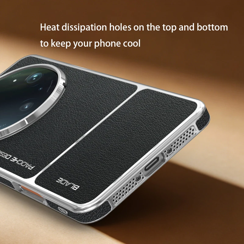 Sleek Leather Case with Built-in Magnet and Heat Dissipation - Comfortable Grip and Fashionable Design