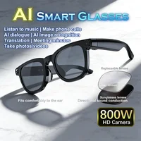 AI Smart Glasses 8MP Cam Rec 100+ Lang Translator BT Call Music Sunglasses Unisex 2026