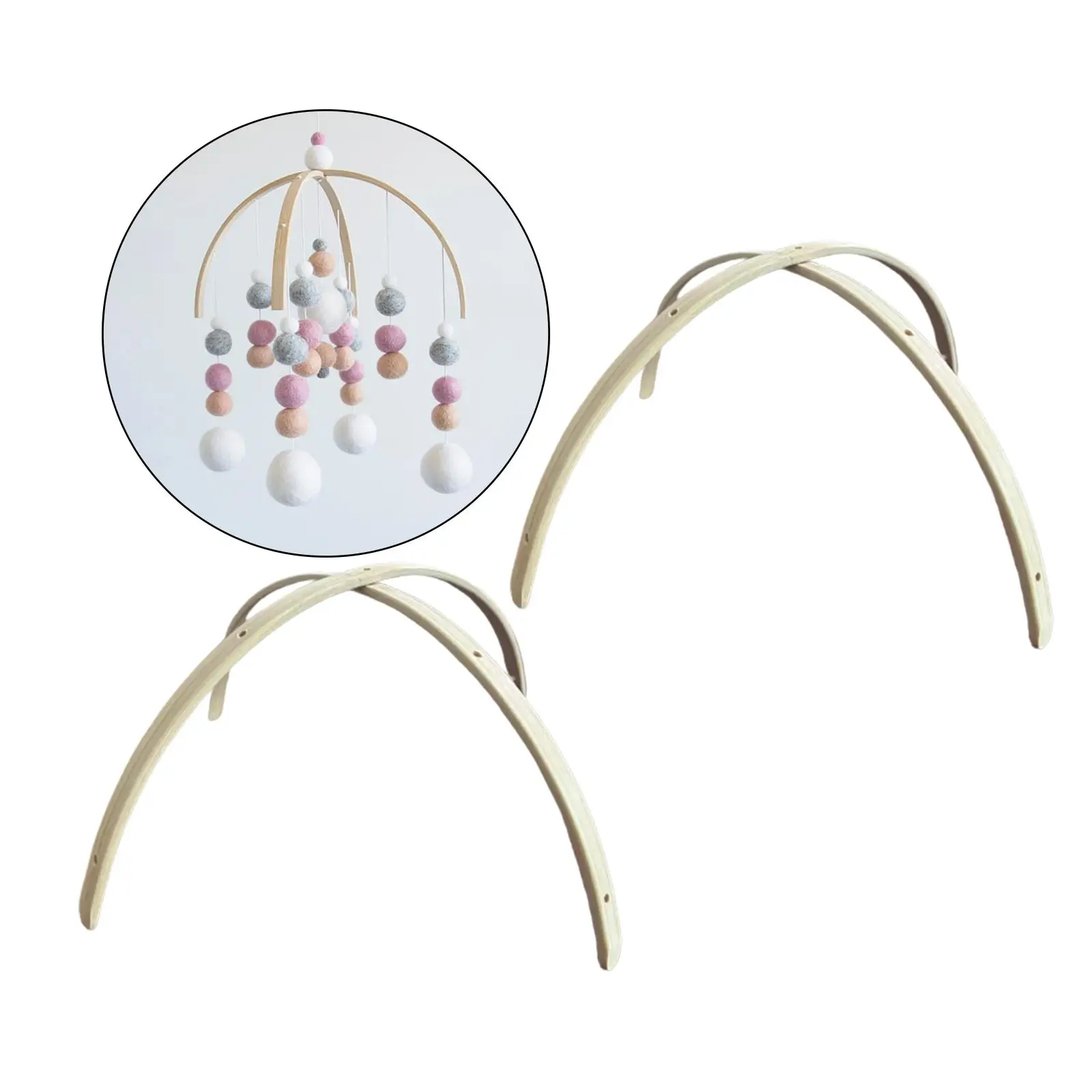 2 Set Mobile Hanging Frame Gift Crib Hanger Frame for Nursery Newborn Crib