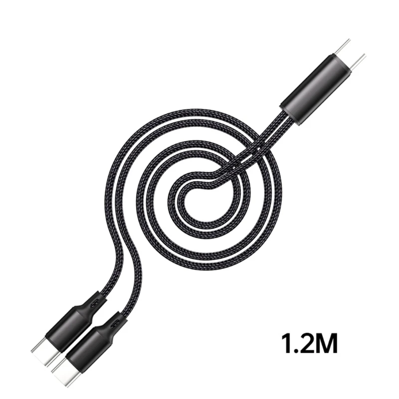 휴대용 USB C 남성 2개의 USB C 남성 Y 분배기 케이블 USB C 확장 분배기