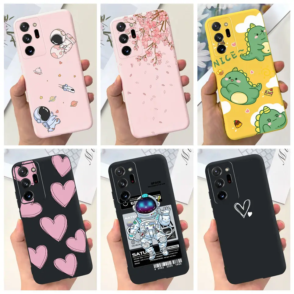 Per Cover Samsung Note 20 Ultra Case Galaxy Note 20 5G Cover Posteriore Love Heart Coppia Custodie Anti-Knock Soft Silicone Note20 Ultra