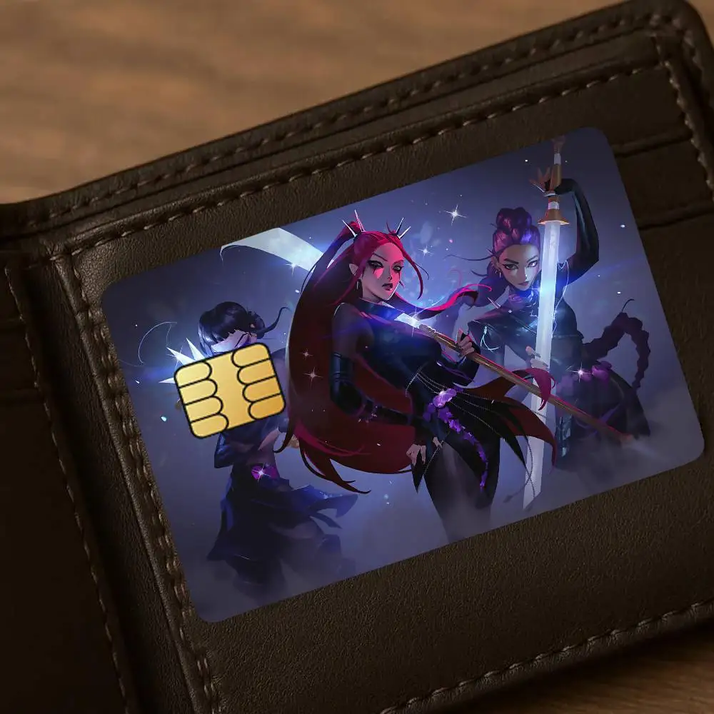 Kpop Demon Hunter HUNTR/X & Derpy Credit Card Stickers – Waterproof PP Anime Card Skin (4PCS)