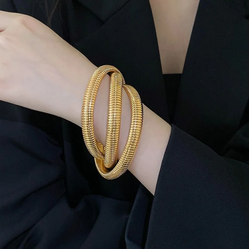 أساور هندسية فاخرة ٥ قطع