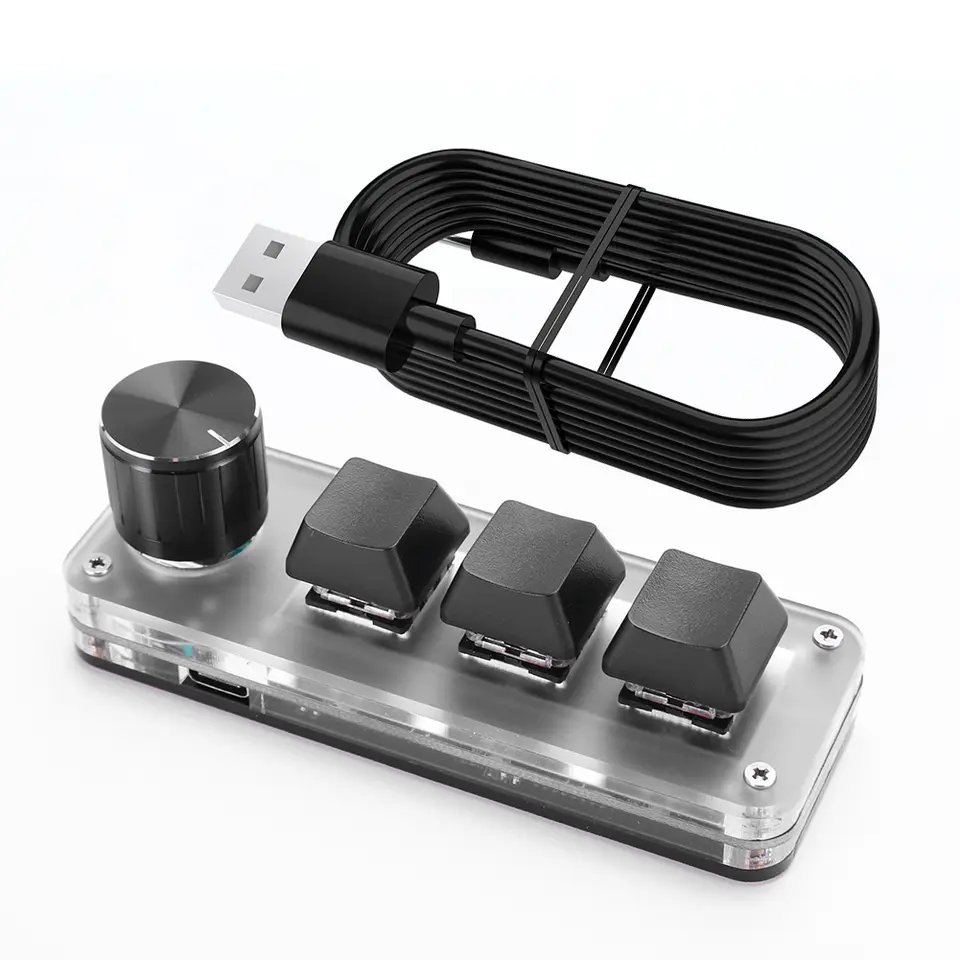 3 Key + 1 Knob/ 4 Keys RGB Macro Custom Keyboard Programmable Mechanical Keypad for Office Mechanical Keyboard image 8