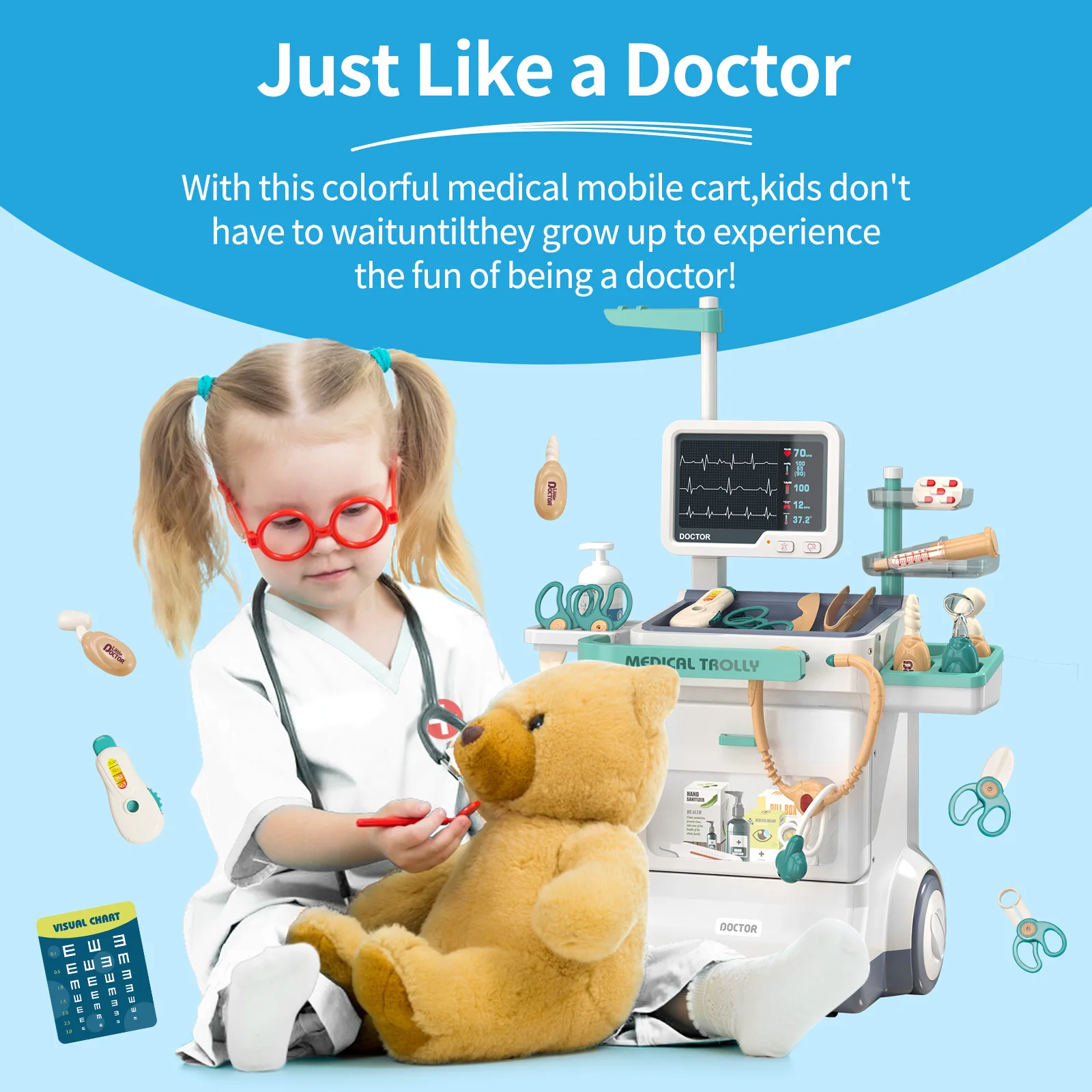Children's Doctor Toy Set Role-Playing Injection and Stethoscope Simulation for Medical Play Birthday Gift for Boys and Girls 2