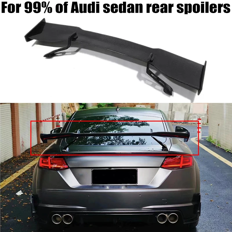 

For Audi R8 TT TTS A4 A5 A6 A7 S3 S4 S5 S6 RS5 etc Universal Carbon Fibe Car Rear trunk lid spoiler Wings Exterior Accessories