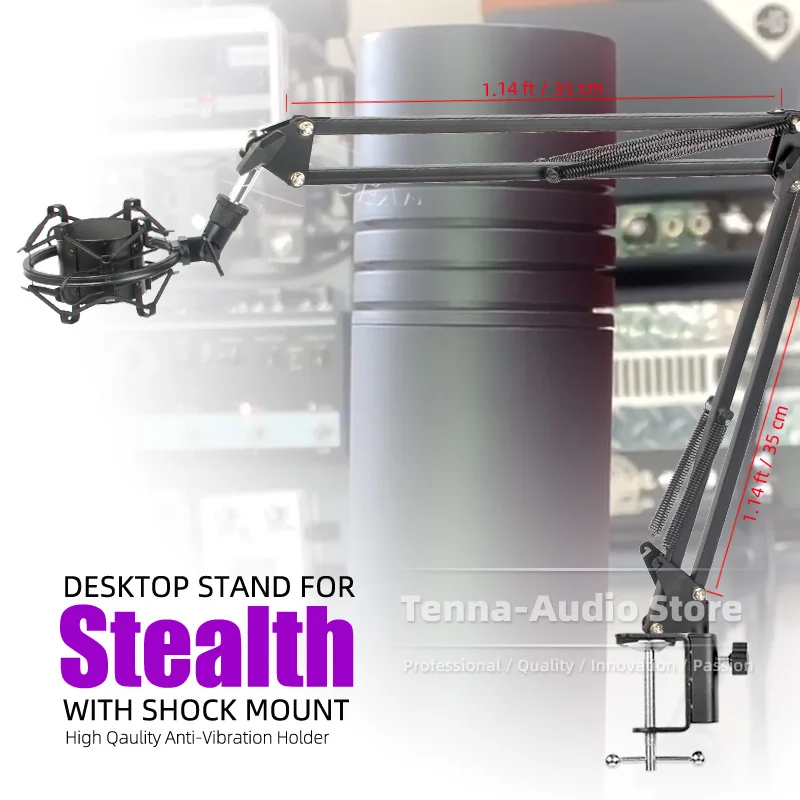 For Aston Stealth Microphone Stand Tabletop Clamp Desk Suspension Mic