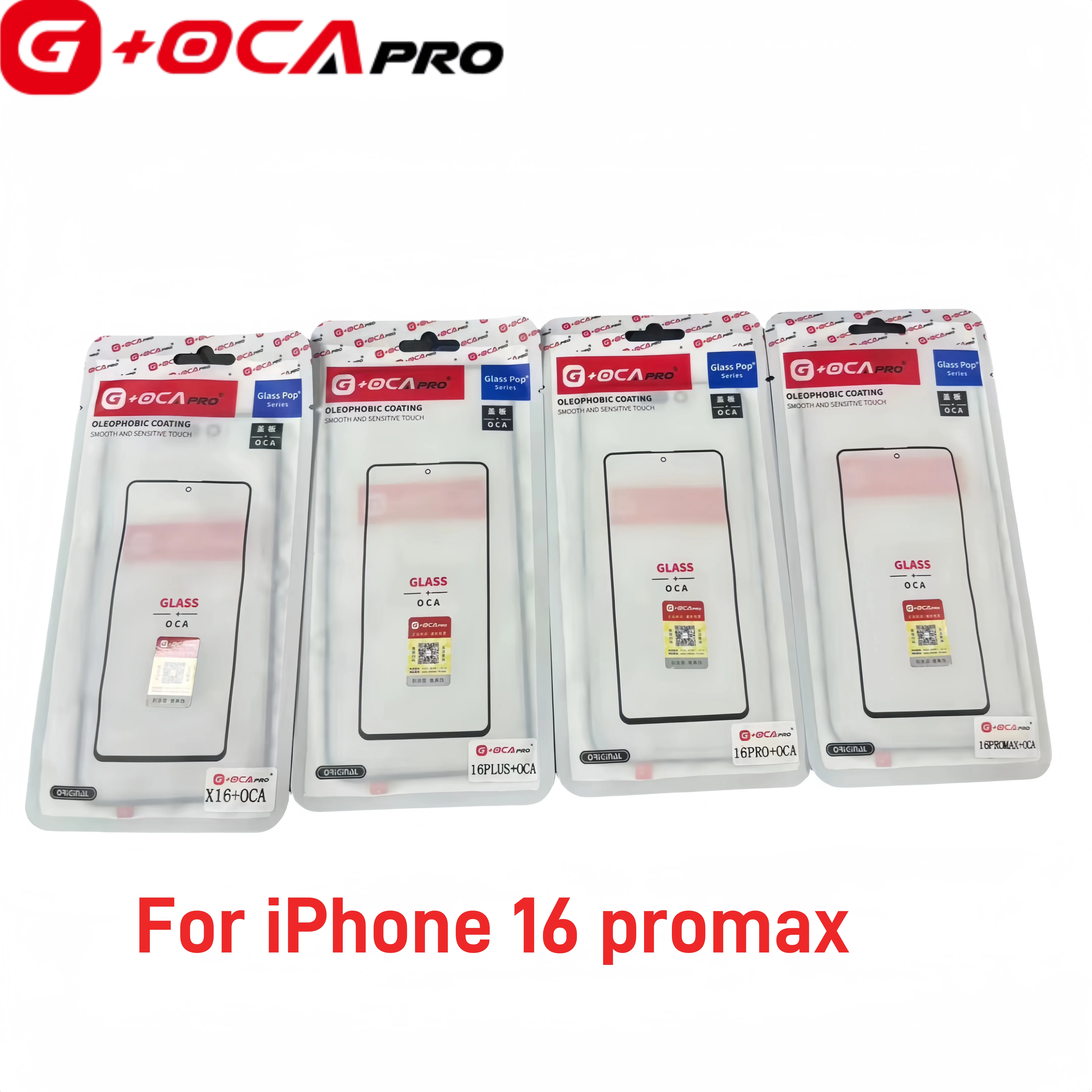 10pcs G+OCA Top Quality for iPhone 12 13 11 14 15 16 plus pro max mini X XS XR MAX Glass+ OCA  LCD Touch Lens Replacements