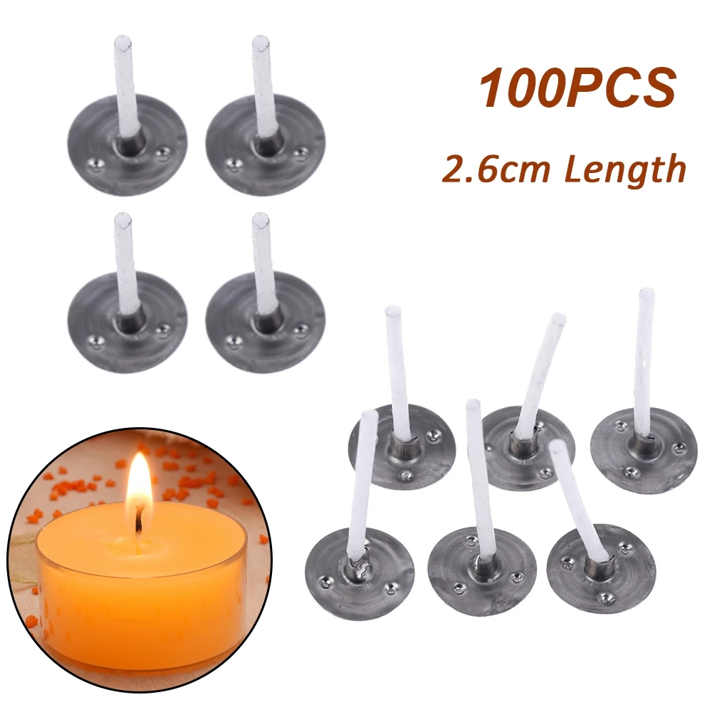 Candles Mold Wick Tabs Candle Sustainer Making pure cotton Smokeless Wicks Candle accessories 100Pcs