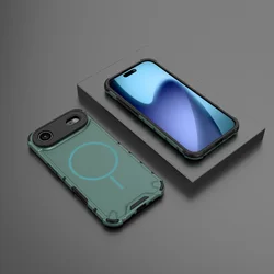 Rugged Armor MagSafe - Enabled Shockproof Matte Bumper Case with Wireless Charging Compatibility - iPhone 15 Plus (Dark Green)