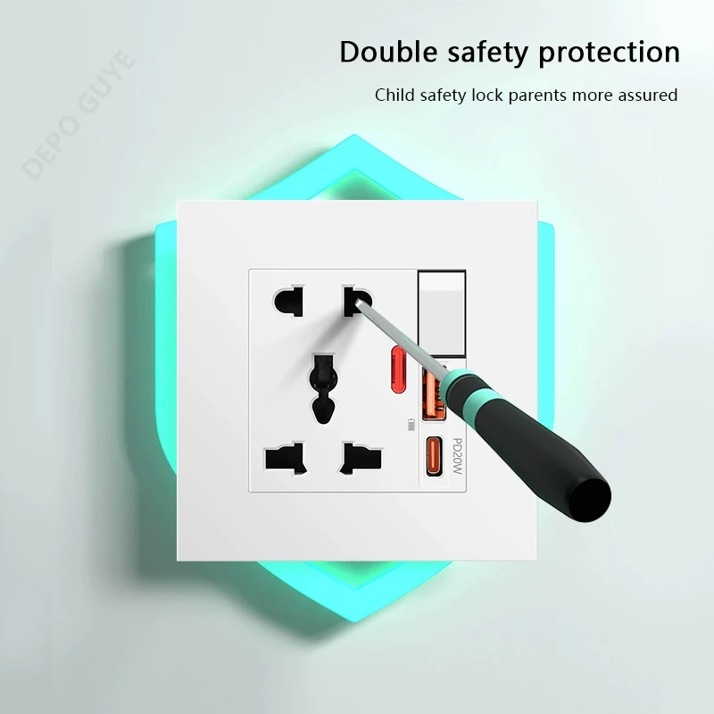 العالمي 20 واط نوع-C التوصيل شحن سريع 5 دبوس مقبس...