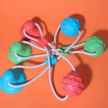 Puppy Chew Toy Suction Cup Puppy Rope Toy Dog Teeth Cleaning Toy Puppy Teether Interactive Toy Ball With Rope Dog Toy For Dogs 3