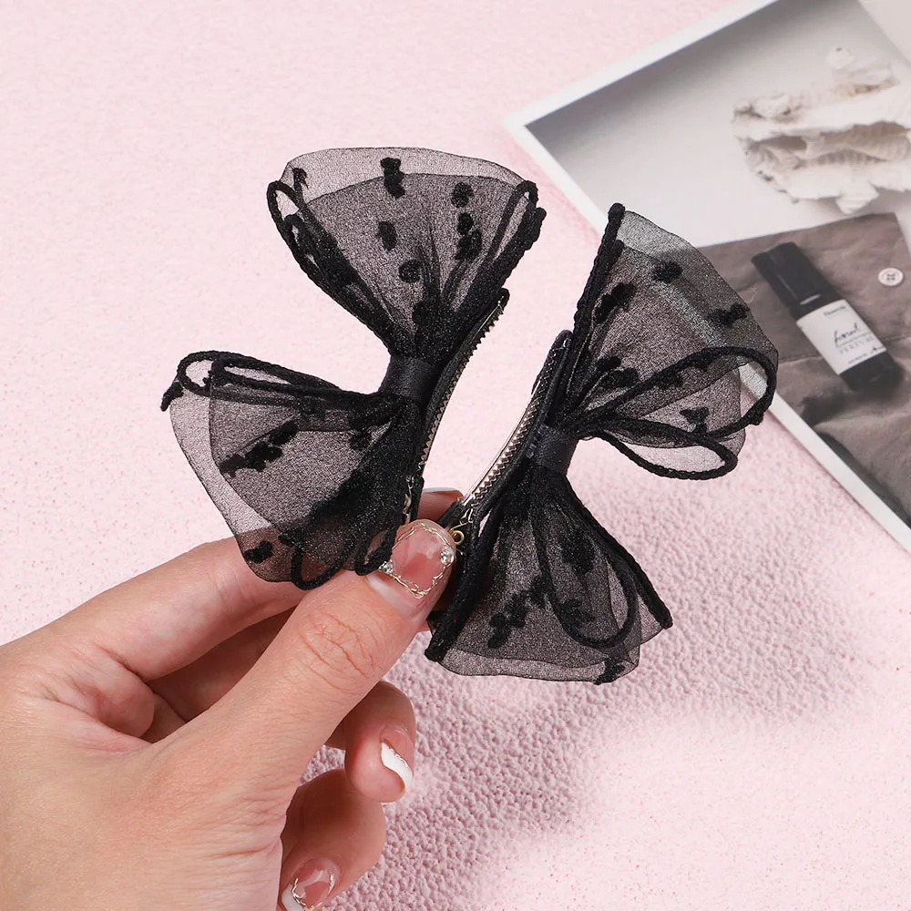 Hair Accessories Girl Bow Clip Chiffon Bow Clips Girls Kids Hair