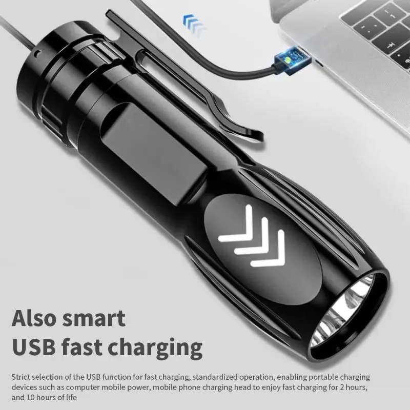 

Фонарик светодиодный для улицы Бытовые светодиодные фонарики мини USB зарядка аккумуляторная батарея