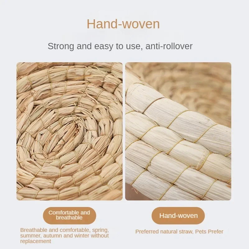 Grass Woven Pigeon Nest Carrier Pigeon Nest Hatching and Breeding Corn Husk Anti Rollover Grass Pet Supplies Bird Nest