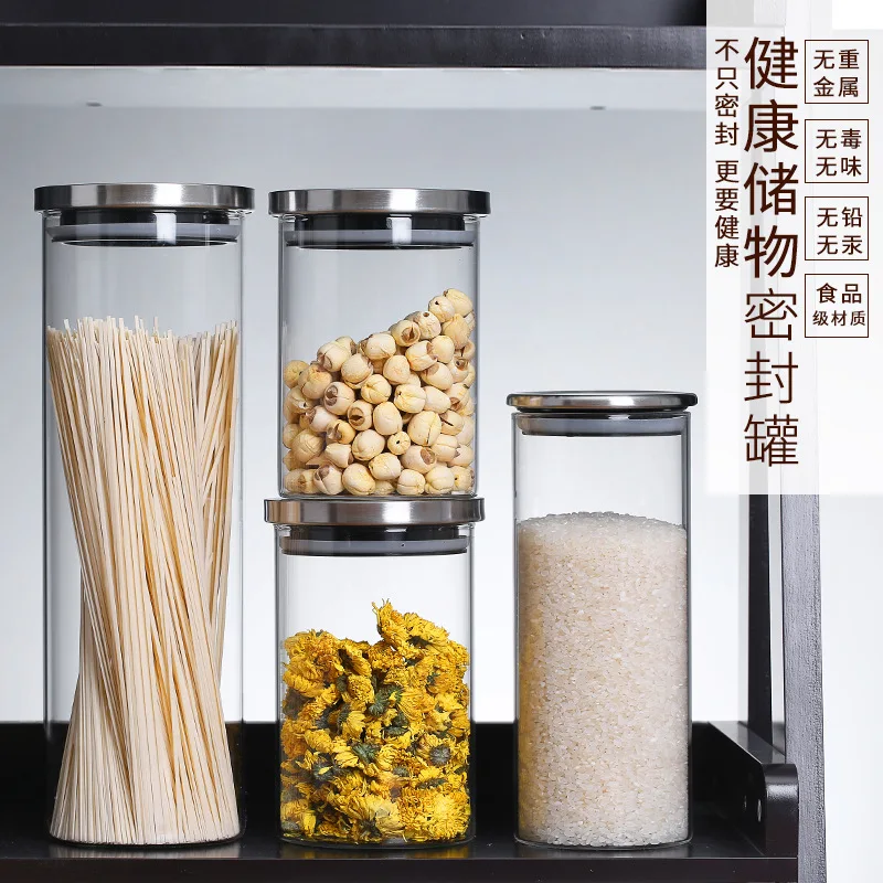 Buy Wholesale China Kitchen Large Airtight Bulk Borosilicate Glass Food  Storage Container Jars With Lids & Glass Food Storage Container Jars at USD  3.5