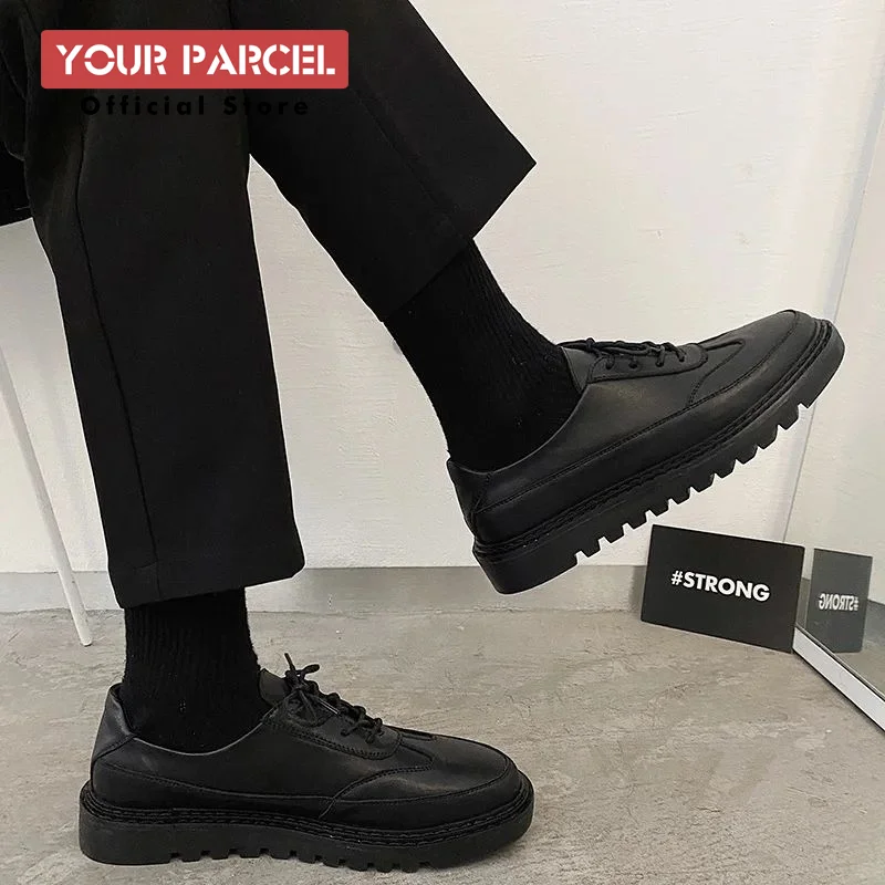 New Block Casual Leather Shoes for Men's Korean Style Versatile Men's Shoes Casual Board Shoes