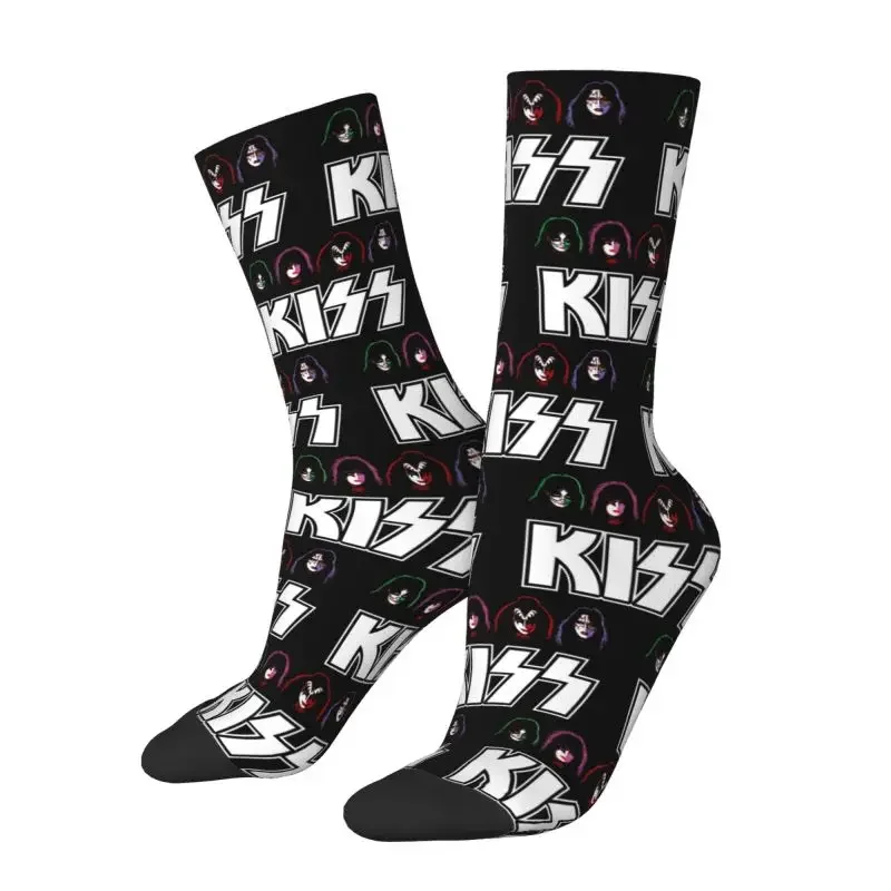 

Классные носки Kiss с тяжелым металлическим ремешком для мужчин и женщин, дышащие спортивные носки с 3D-принтом рок-н-роллов для баскетбола