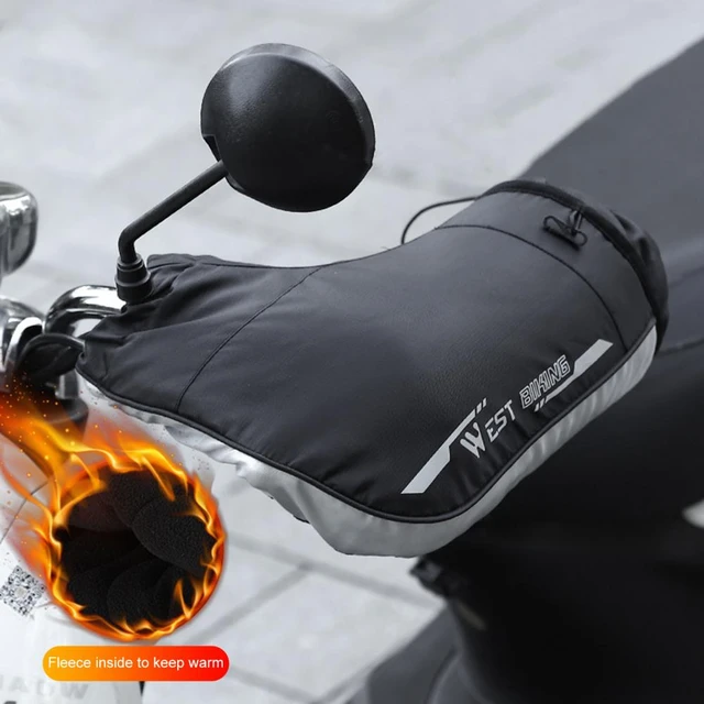 1 paire de manchons de guidon de moto protection moto Scooter épais poignée  chaude poignée barre manchon étanche à la pluie hiver gants plus chauds 