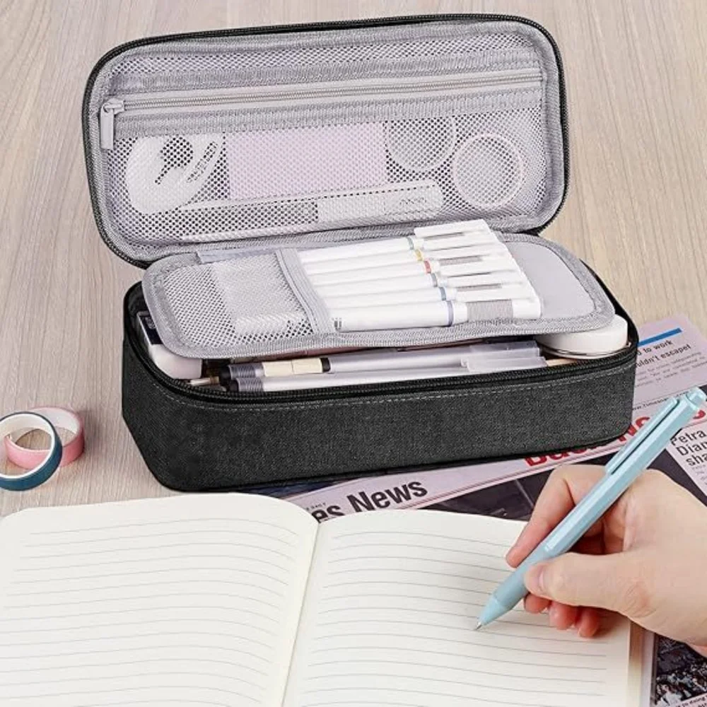 Deluxe Portable Pencil Case: Spacious Stationery Organizer
