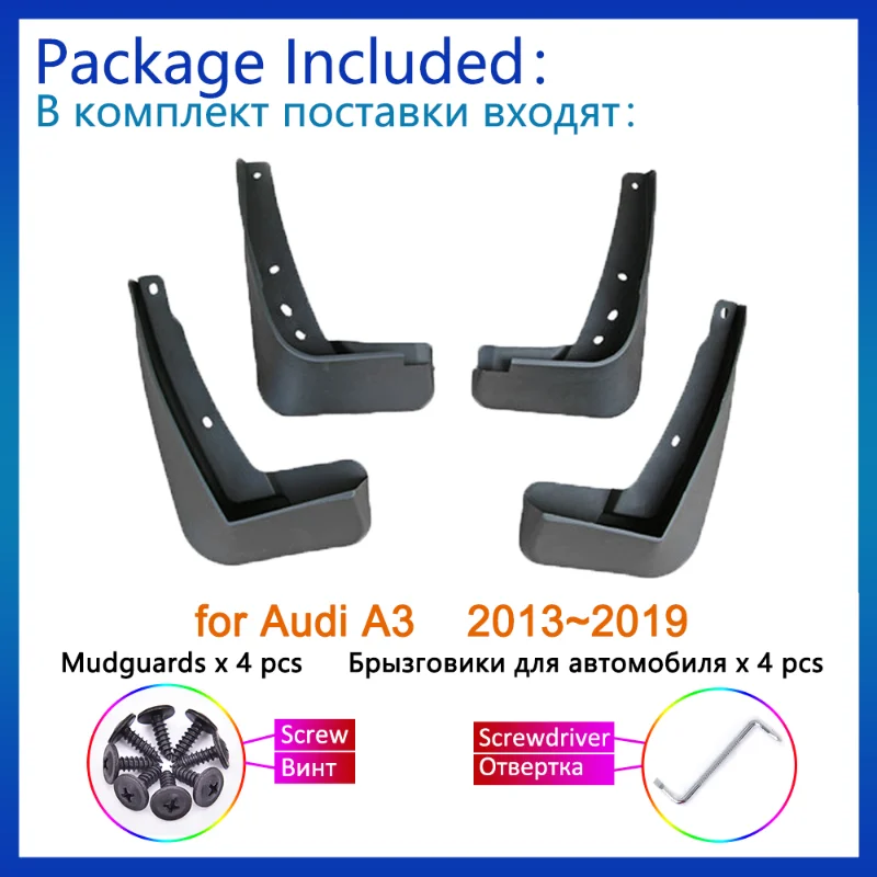

For Audi A3 8v Sedan Sportback 2013 2014 2015 2016 2017 2018 2019 Mud Flaps Mudguards Splash Guards Fender Front Car Accessories