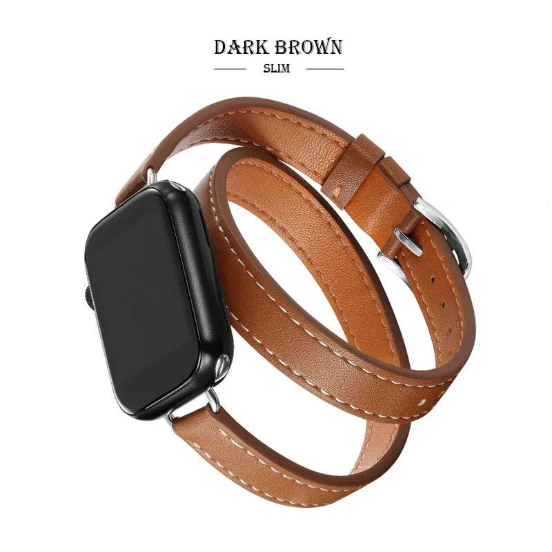 Premium Leather Strap Replacement for Apple Watch - Elegant and Durable Bracelet Accessory
