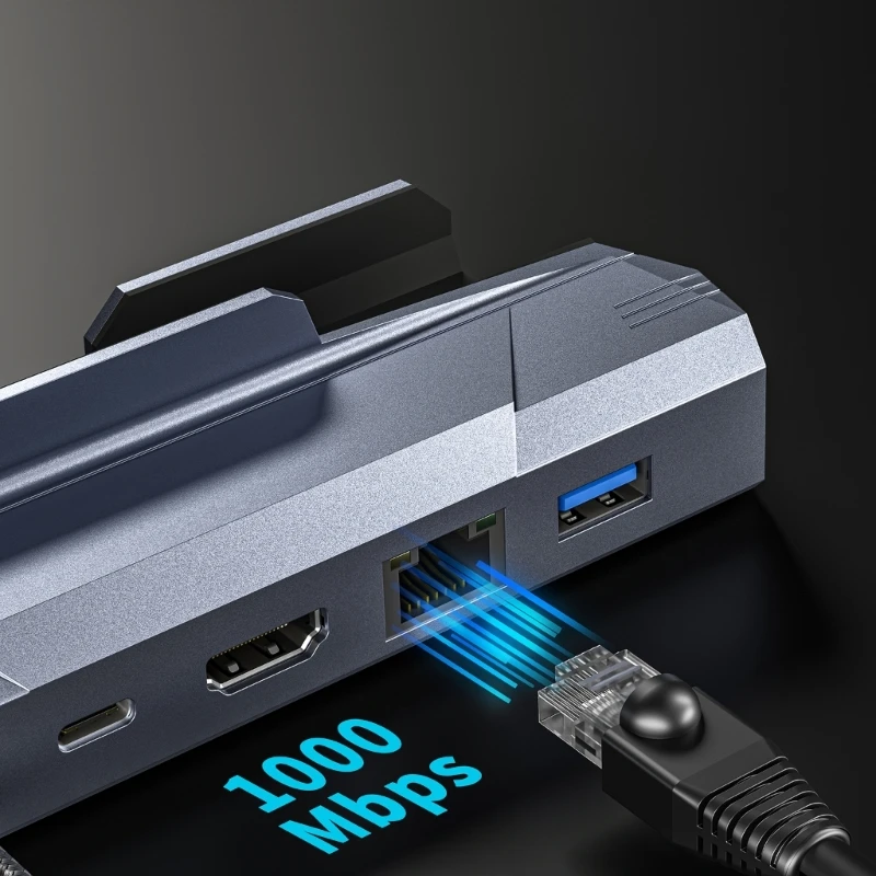 스팀덱용 USB C 도킹 스테이션, HDTV 4K60Hz, RJ45, PD100W 지원, 아수스 ROG 알리, 닌텐도 스위치, 맥북 PC, USB 허브 호환