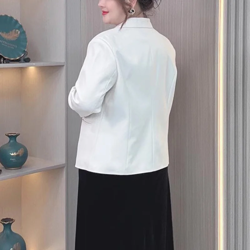 Women's Plus Size Short Blazer Jacket For Curvy Petite Slim Fit Spring Autumn Office Casual Lounge Coat Chic Elegant Black