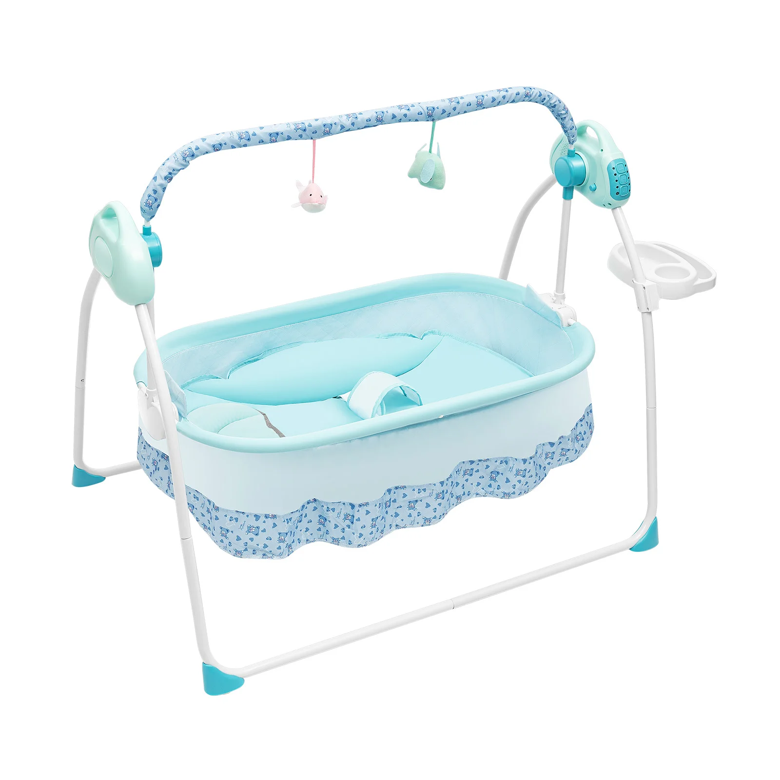 Electric Baby Cradle with Remote Control Foldable Bassinet for Newborns 5 Speed Swing Modes Bluetooth Music Timer Sleep Aid S255a8635252e4a0b8317663137a33f57B