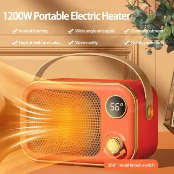 휴대용 LED 스크린 전기 히터, 선풍기 탁상용 따뜻한 송풍기, 가정용 침실 선풍기, 1200W PTC 세라믹 히터