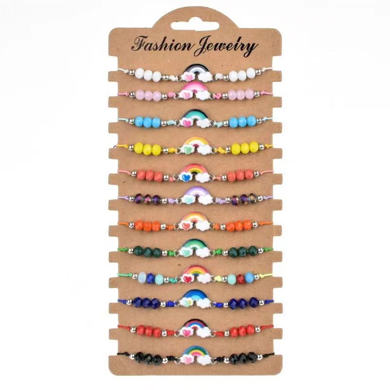 Set 12 Braccialetti Dell'Amicizia Per Bambine | Regolabili Con Perline Colorate | Gioielli Minimalisti | Regalo Compleanno - Foto 10