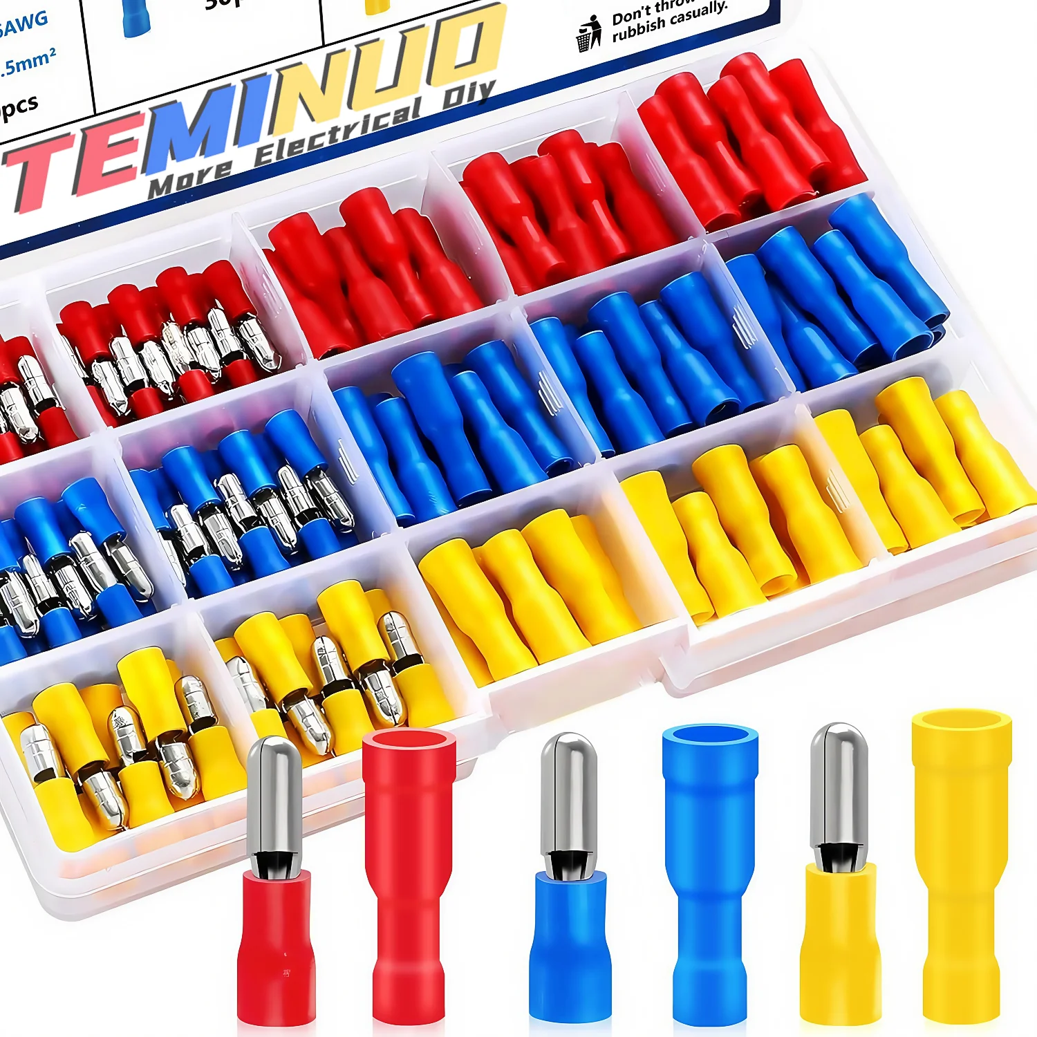 Bullet Butt Connectors 160 80 60pcs bullet butt connectors fully Insulated pvc quick splice electrical crimp terminal For automotive boat industrial