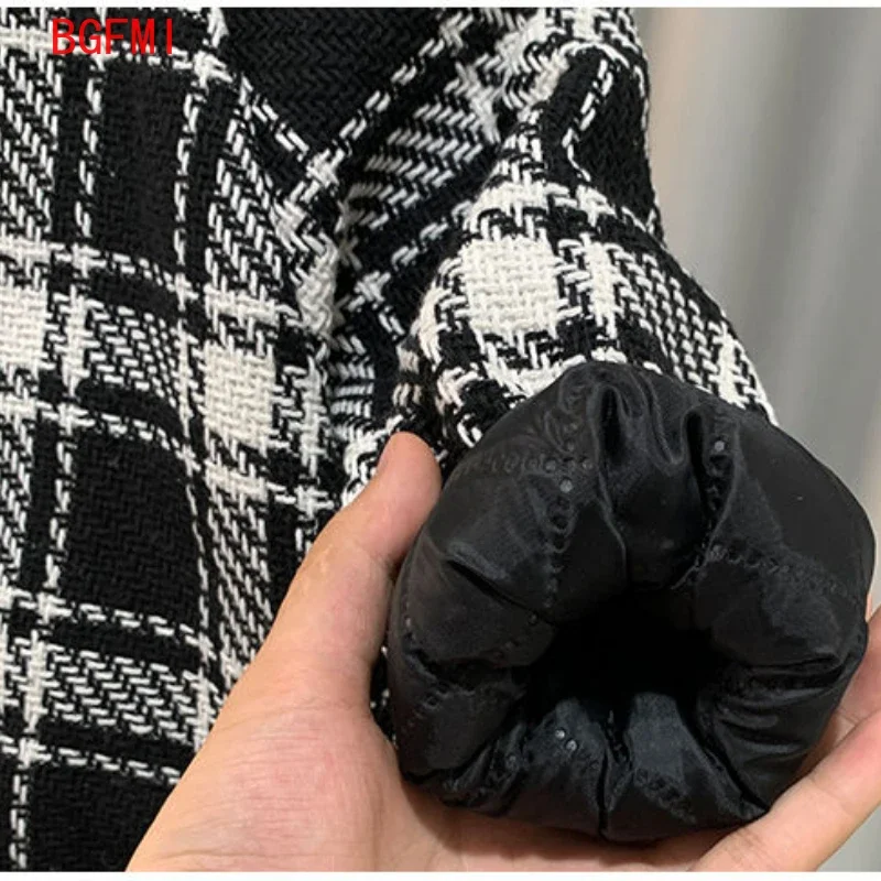 Korean Kids Winter Clothes Thicke New Plaid Woolen Coat Boys' Warm Jacket Childhood Coats Winter Padding Kids Outerwear 2-11Y