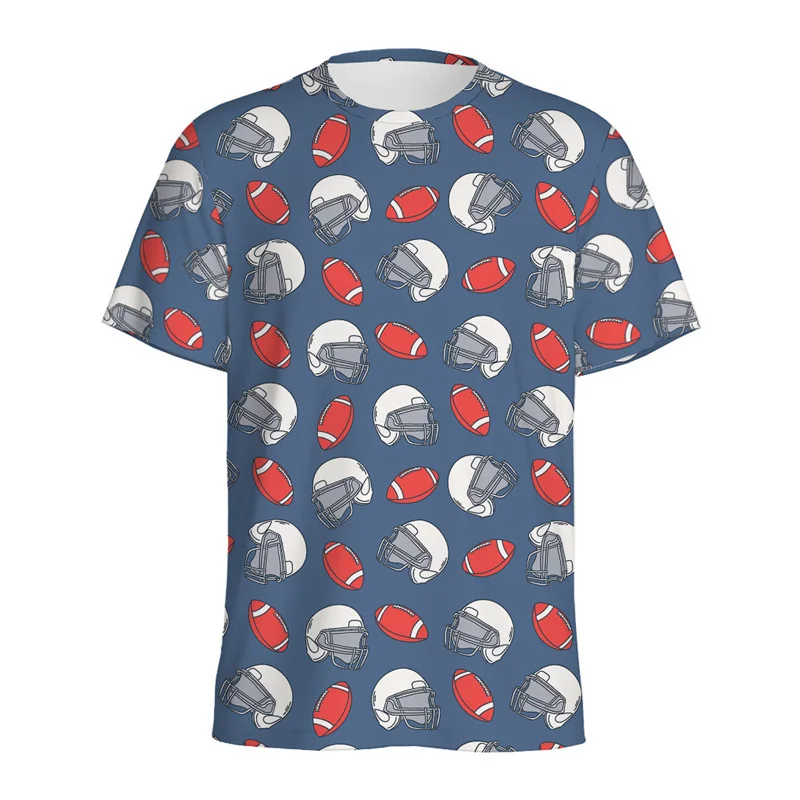 thumbnail image 1 of Camiseta con estampado de fútbol americano para hombre, camisetas con estampado 3D de fútbol, camisetas casuales de moda de verano con cuello redondo, camisetas holgadas de manga corta, ropa de calle, 1 of 5