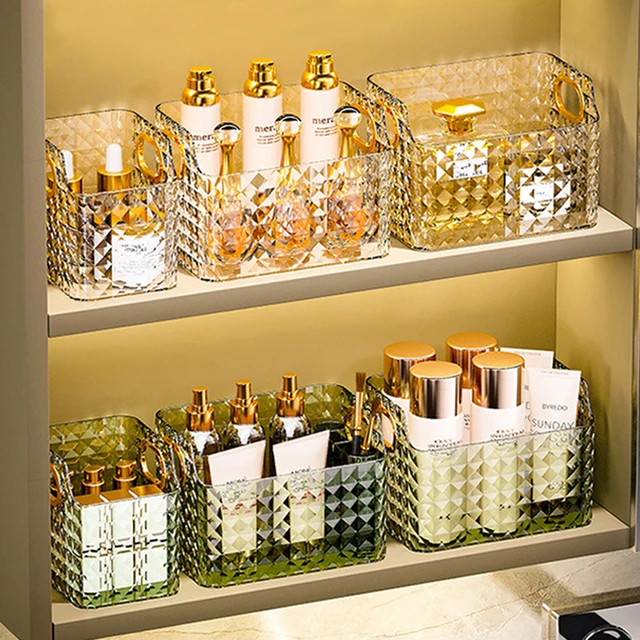 Cabinet Cosmetic Storage Box Bathroom Organizer Desktop Makeup Organizer  Basket Acrylic Storage Box Lipstick Makeup Holder Case - AliExpress